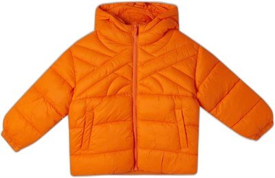 Benetton Erkek Çocuk Turuncu Logo İşlemeli Mont