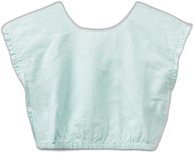 Benetton Kız Çocuk Açık Mavi Keten Karışımlı Bluz