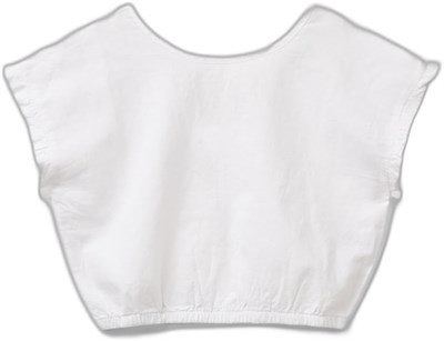 Benetton Kız Çocuk Beyaz Keten Karışımlı Bluz