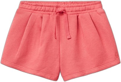 Benetton Kız Çocuk Fuşya Logo İşlemeli Beli İpli Şort