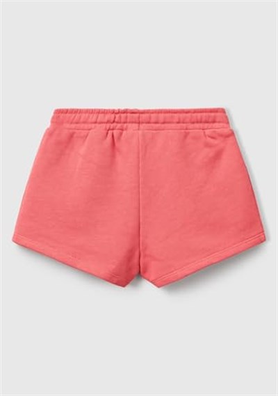 Benetton Kız Çocuk Fuşya Logo İşlemeli Beli İpli Şort