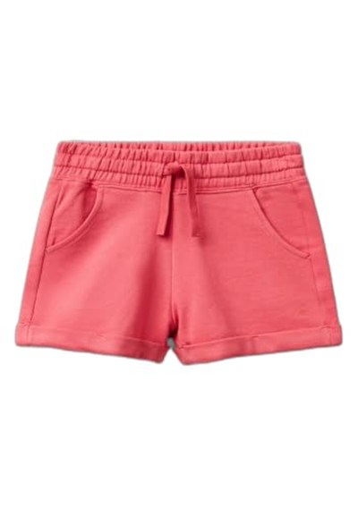 Benetton Kız Çocuk Fuşya Logolu Sweat Şort