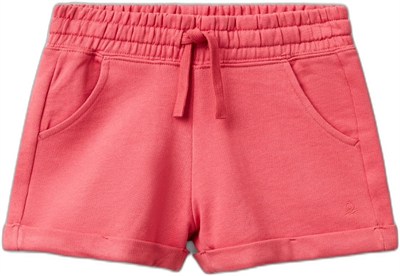 Benetton Kız Çocuk Fuşya Logolu Sweat Şort