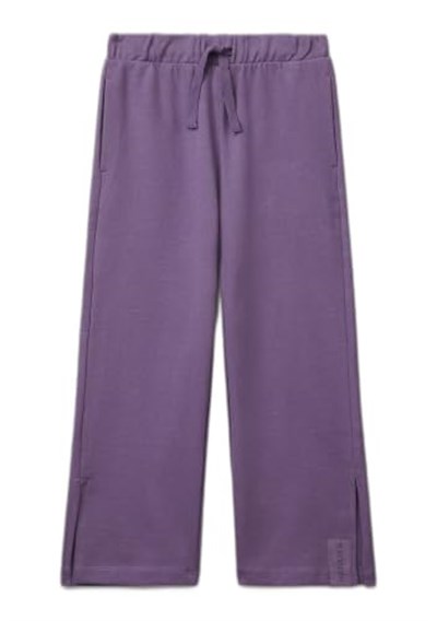 Benetton Kız Çocuk Mor Etiket Detaylı Yırtmaçlı Büzgü İpli Eşofman Altı - Seçenekler: 6-7 Yıl, 7-8 Yıl, 8-9 Yıl, 10-11 Yıl, 11-12 Yıl, 13-14 Yıl