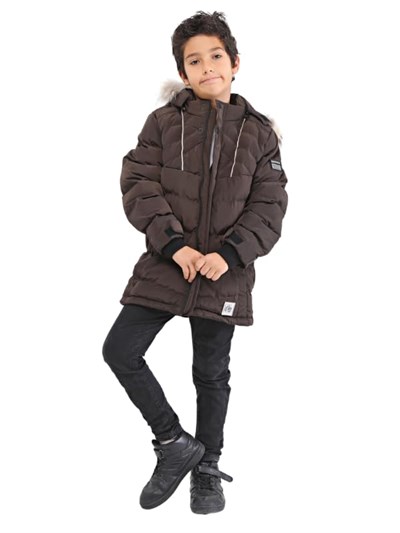 Benittokids Natural Kürklü Erkek Çocuk Kaban 51237 SİYAH 10 YAŞ
