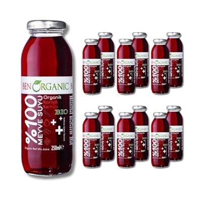 BenOrganic Kırmızı Meyveler Karışık 250 ml Cam Şişe