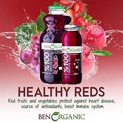 BenOrganic Kırmızı Meyveler Karışık 250 ml Cam Şişe