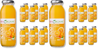 BenOrganic Portakal Suyu 250 ml Cam Şişe (2 paketi)