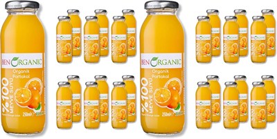 BenOrganic Portakal Suyu 250 ml Cam Şişe (2 paketi)