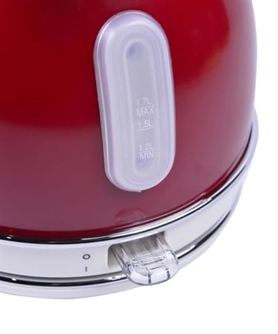 Berghoff GEM RETRO 1.7 Litre Kırmızı Yuvarlak Su Isıtıcısı (Kırmızı)