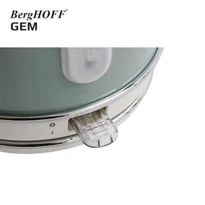 BergHOFF Gem Retro 1, 7 L Su Isıtıcı – 2200 W, Paslanmaz Çelik Gövde | Mint Yeşil