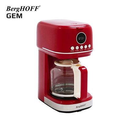 Berghoff Gem Retro 15 bardak Kırmızı Filtre Kahve Makinesi