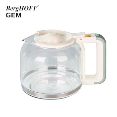 BergHOFF Gem Retro Filtre Kahve Makinesi – 900 W, 1, 5 L Cam Demlik | Mint Yeşil