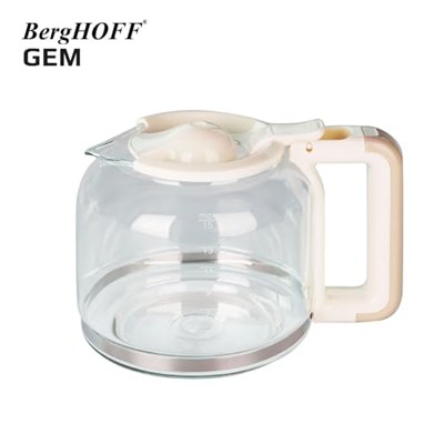 BergHOFF Gem Retro Filtre Kahve Makinesi – 900 W, 1, 5 L Cam Demlik | Vanilya Krem