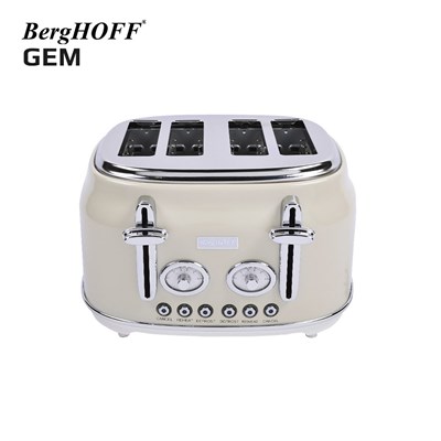 Berghoff Gem Retro Krem Rengi Dört Dilim Ekmek Kızartma Makinesi