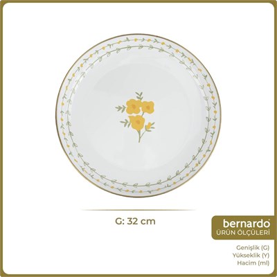 Bernardo Almera Emaye Servis Tabağı 32 Cm
