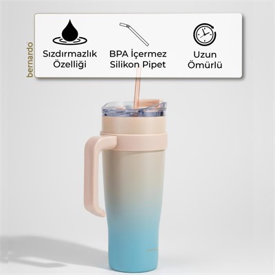 Bernardo Alto Pipetli Termos Bardak Turkuaz 1000ml