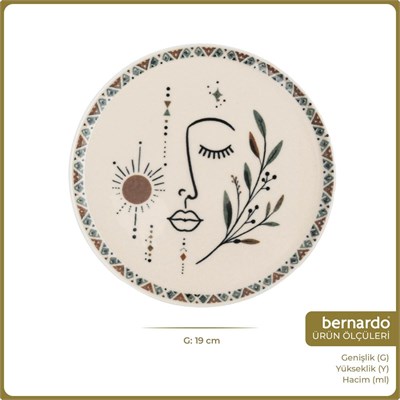 Bernardo Aura 6lı Porselen Pasta Tabağı