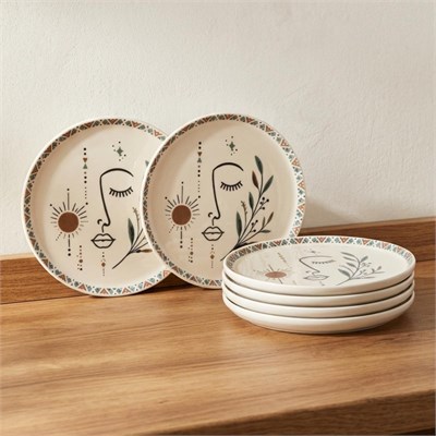 Bernardo Aura 6lı Porselen Pasta Tabağı