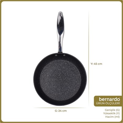 Bernardo Chef Line Granit Tava Siyah 24cm
