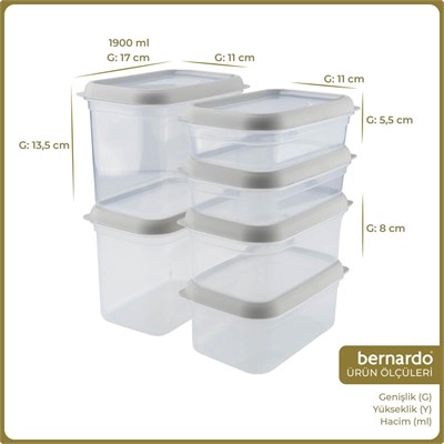 Bernardo Hide Plus 6lı Saklama Kabı Beyaz