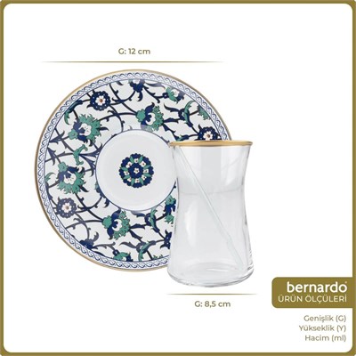 Bernardo İznik 12 Parça Çay Seti