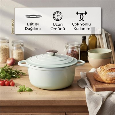 Bernardo Intensa Döküm Tencere Yeşil 24cm