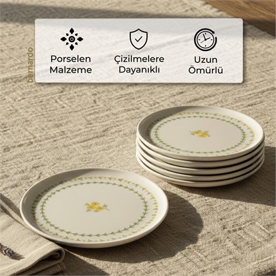 Bernardo Mimoza Porselen 6 Parça Pasta Takımı