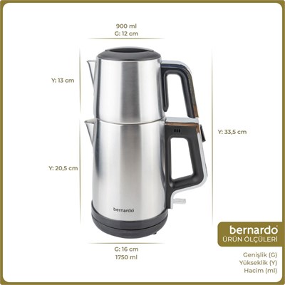 Bernardo Riva Çelik Çay Makinesi İnox