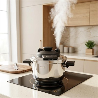 Bernardo Smart Cook 2li 4-6l İndüksiyon Tabanlı Düdüklü Tencere Seti Siyah