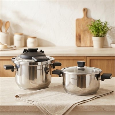 Bernardo Smart Cook 2li 4-6l İndüksiyon Tabanlı Düdüklü Tencere Seti Siyah