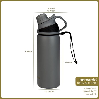 Bernardo Viva Termos Matara Gri 600ml