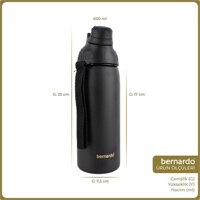 Bernardo Viva Termos Matara Siyah 600ml