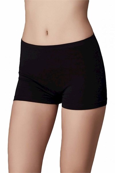 Berrak 2101 Kadın Renkli Likralı Boxer Şort, 6lı Paket, Siyah, S Beden