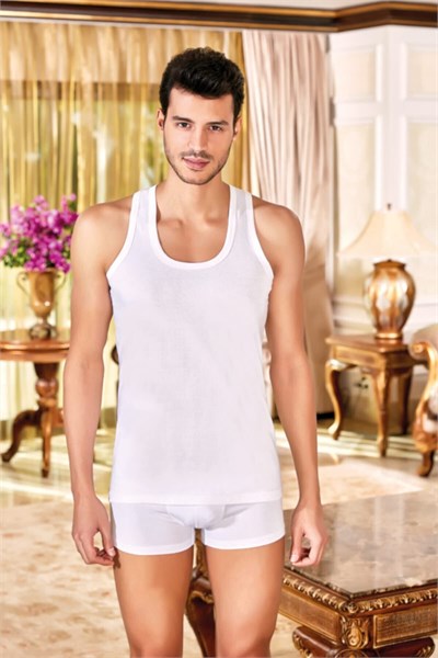 Berrak Erkek Penye Atlet, Beyaz, L Beden, 6lı Set