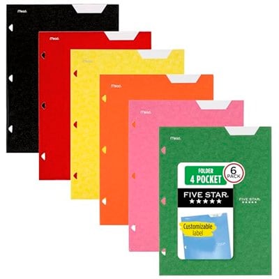Beş Star Klasör, Viertaschen - 6er-Pack