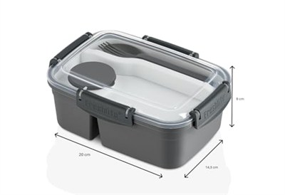 Beslenme Kutusu,Lunch Box Sos Hazneli 2 Gözlü Yemek Kabı,BPA içermez,Velor Home.