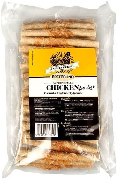 Best Friend Chicken Tavuk Eti Burgulu Sticks Köpek Ödülü (60lı Paket)