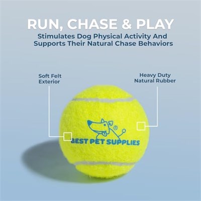 Best Pet Supplies Köpekler için Gıcırtılı Tenis Oyuncakları, 4lü Paket, Atmak ve Getirmek için Ağır Hizmet İnteraktif Evcil H - Seçenekler: Large (Pack of 2), Small (Pack of 4), Medium (Pack of 4)...
