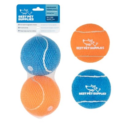 Best Pet Supplies Köpekler için Gıcırtılı Tenis Topları, 2li Paket, Atmak ve Getirmek için Ağır Hizmet İnteraktif Evcil Hayva - Seçenekler: Large (Pack of 2), Small (Pack of 4), Medium (Pack of 4)...