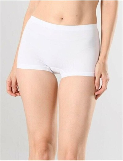 Bestin Kadın Beyaz Dikişsiz In Yapmaz Boxer Külot