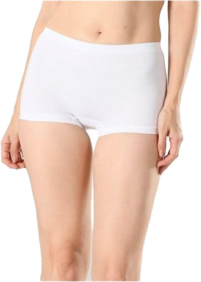 Bestin Kadın Beyaz Dikişsiz In Yapmaz Boxer Külot