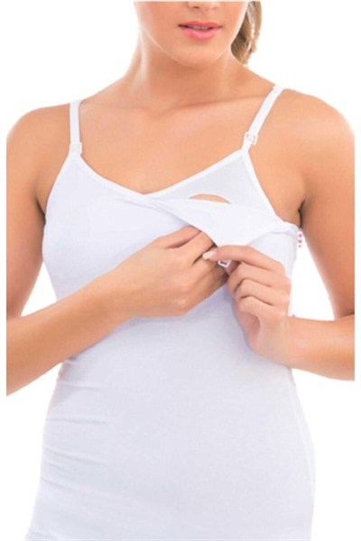 Bestin Kadın Beyaz Modal Lohusa Kapsız Emzirme Atleti, XL, SC1268IM-869SC0015392