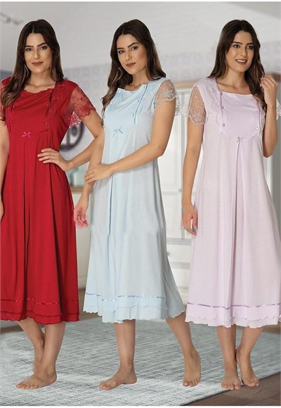 Bestin Kadın Mavi Hamile Lohusa Gecelik, 2XL, DS2052EF-19804IGP260772