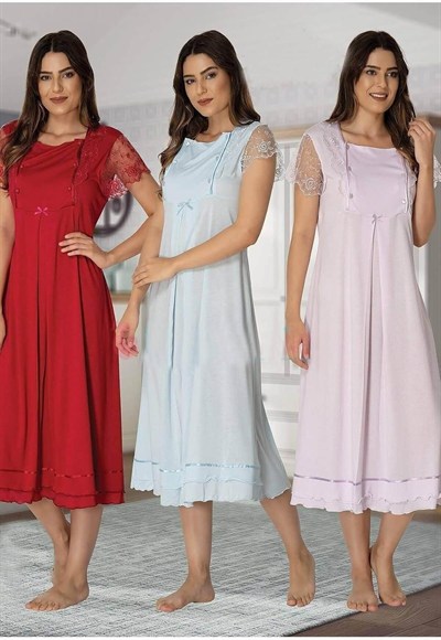 Bestin Kadın Vişne Hamile Lohusa Gecelik, M, DS2052EF-86D0018319637