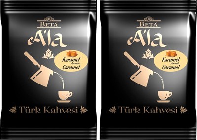 Beta ALa Karamel Aromalı Türk Kahvesi Metalize Poşet 100 Gr (2 paketi)