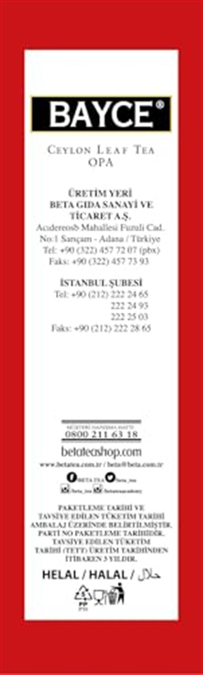 Beta Bayce Opa Siyah Çay 500 gr