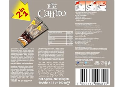 Beta Caffito 2 In 1 Classic 40X14 Gr