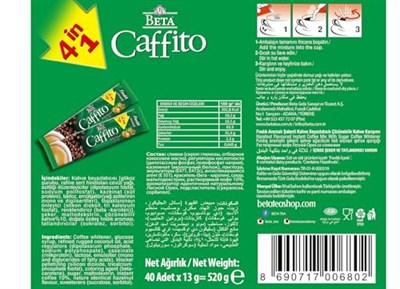 Beta Caffito 4 In 1 Fındık Kutulu 40X13 Gr