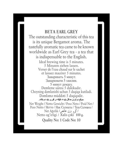 Beta Tea Earl Grey Metal Ambalaj 100 GR (Bergamot - Tomurcuk Çayı)